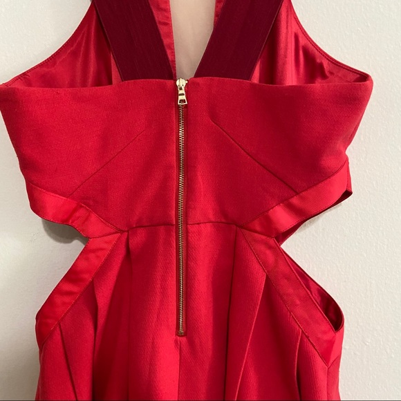Three Floor Red "Look See" Cut Out Mini Dress - Picture 13 of 16